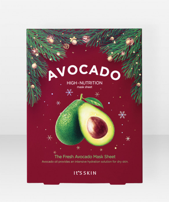 It´S SKIN The Fresh Mask Sheet Avocado Christmas Set 5pcs