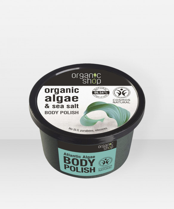 Organic Shop Atlantic Algae virkistävä vartalokuorinta 250 ml suolakuorinta