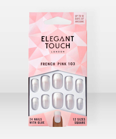 Elegant Touch Natural French 103 M Pink Fade Tip 24 pcs
